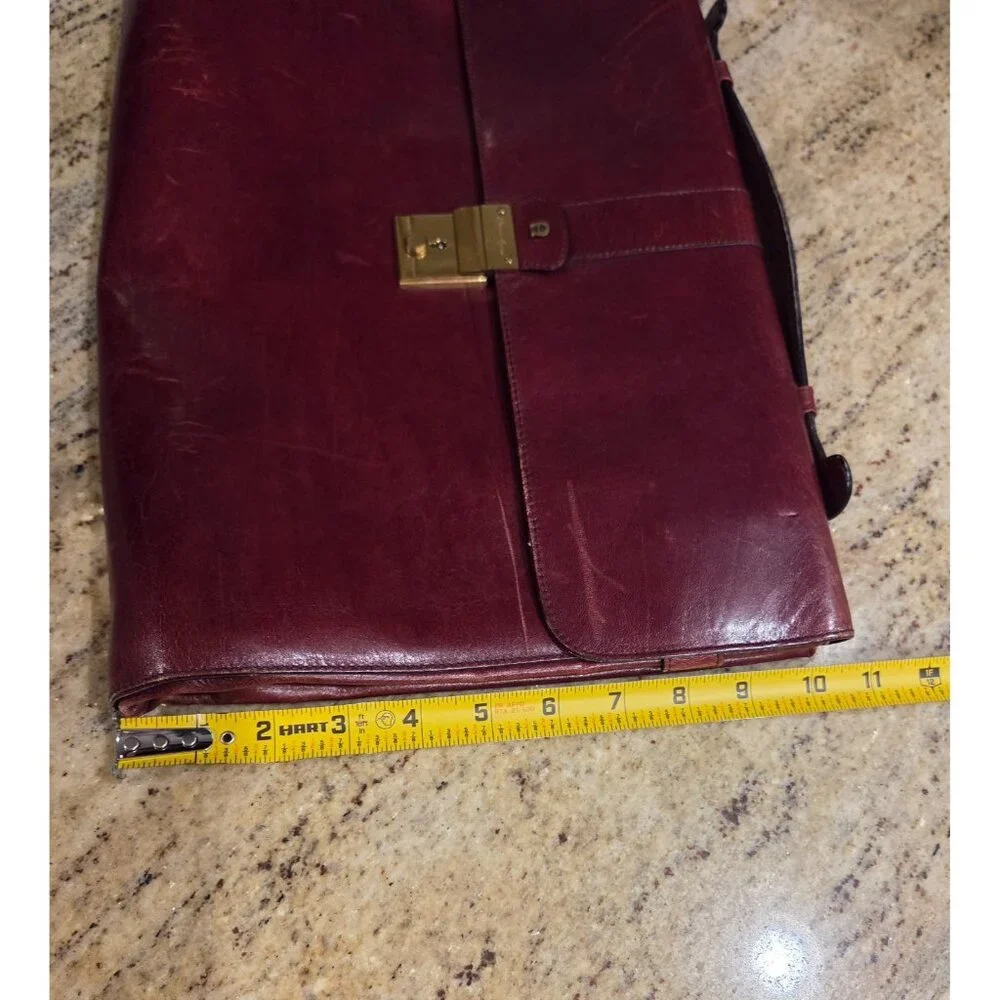 Vintage Etienne Aigner Oxblood Leather Document Brief Case Portfolio